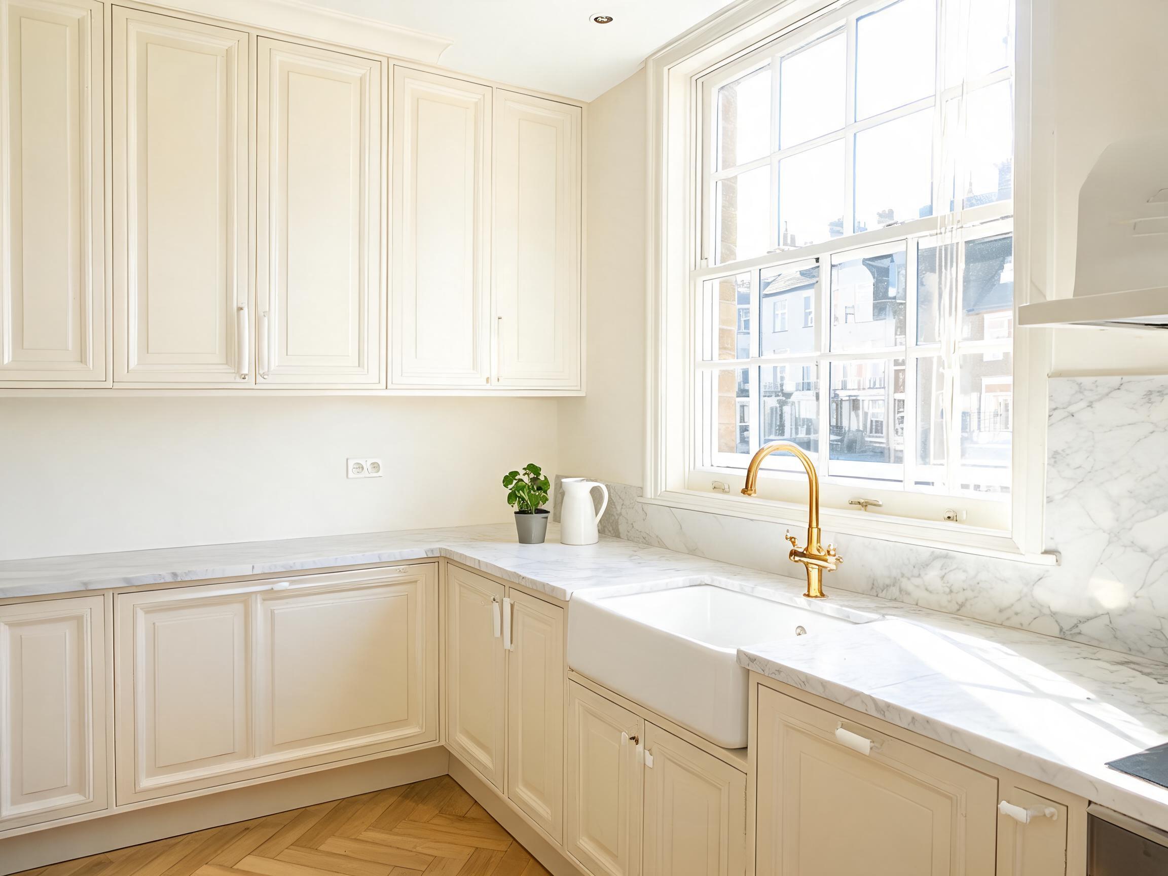 Bright shaker kitchen in a Hove flat
